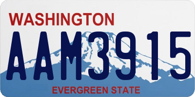 WA license plate AAM3915
