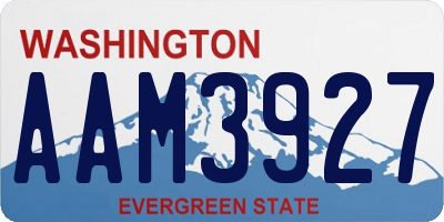 WA license plate AAM3927