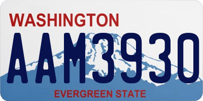 WA license plate AAM3930