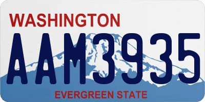 WA license plate AAM3935