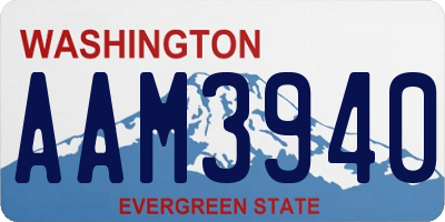 WA license plate AAM3940