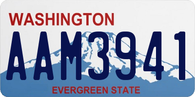 WA license plate AAM3941