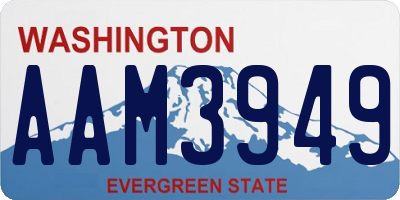 WA license plate AAM3949