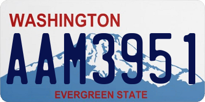 WA license plate AAM3951
