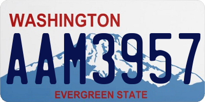WA license plate AAM3957