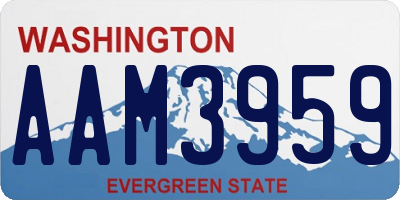 WA license plate AAM3959