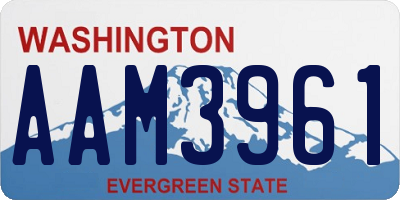 WA license plate AAM3961