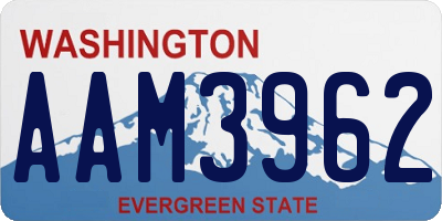 WA license plate AAM3962