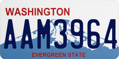 WA license plate AAM3964