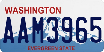 WA license plate AAM3965