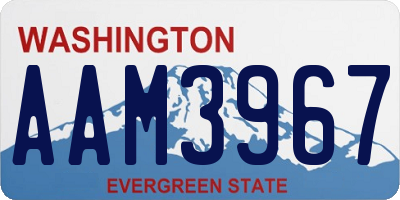 WA license plate AAM3967