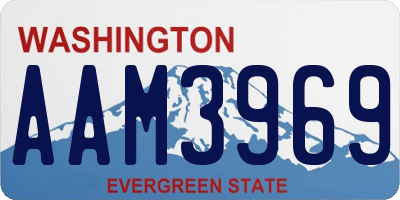 WA license plate AAM3969