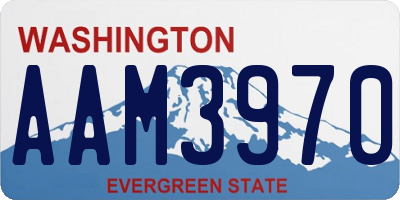 WA license plate AAM3970