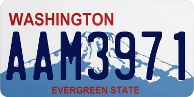 WA license plate AAM3971