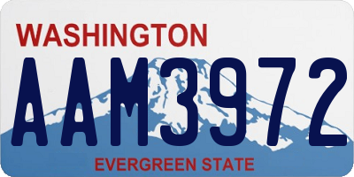 WA license plate AAM3972