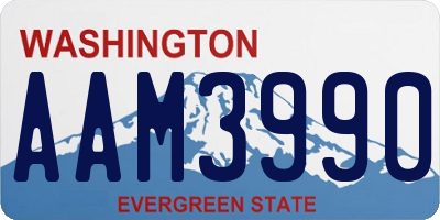 WA license plate AAM3990