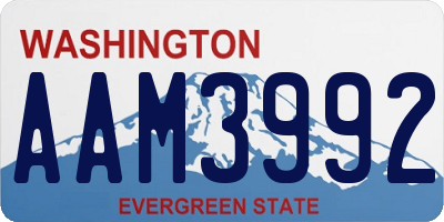 WA license plate AAM3992