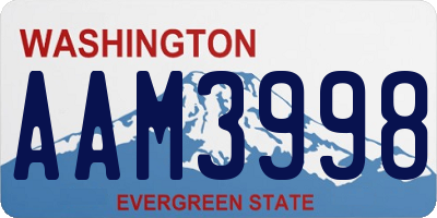 WA license plate AAM3998