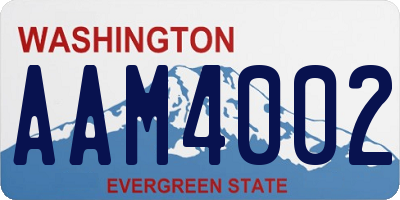 WA license plate AAM4002