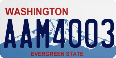 WA license plate AAM4003