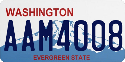 WA license plate AAM4008