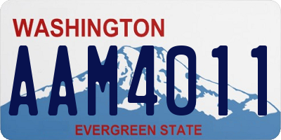 WA license plate AAM4011