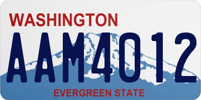 WA license plate AAM4012