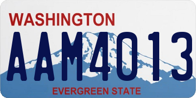 WA license plate AAM4013