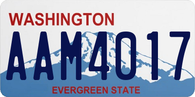 WA license plate AAM4017