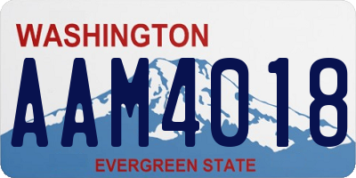 WA license plate AAM4018