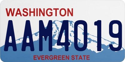 WA license plate AAM4019