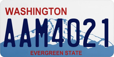WA license plate AAM4021