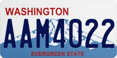WA license plate AAM4022