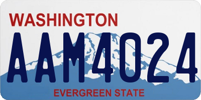 WA license plate AAM4024