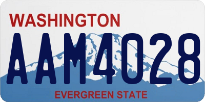 WA license plate AAM4028