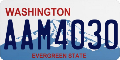 WA license plate AAM4030