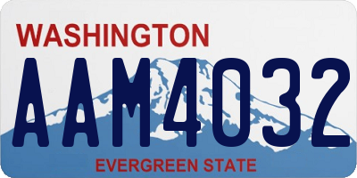 WA license plate AAM4032