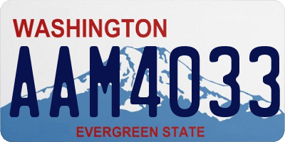 WA license plate AAM4033