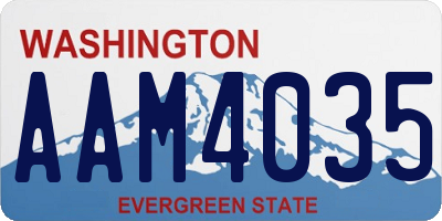 WA license plate AAM4035