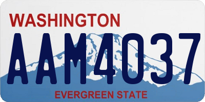 WA license plate AAM4037