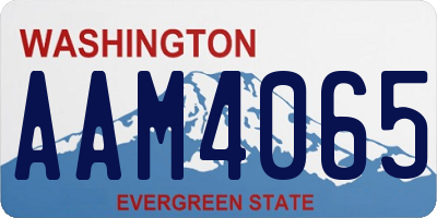 WA license plate AAM4065