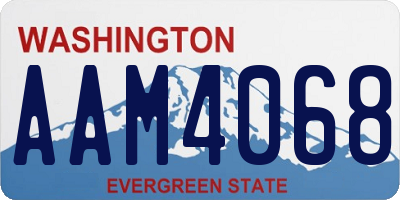WA license plate AAM4068