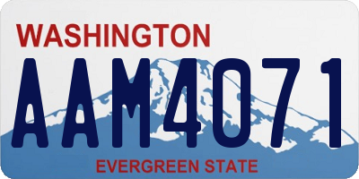 WA license plate AAM4071