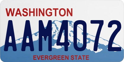 WA license plate AAM4072