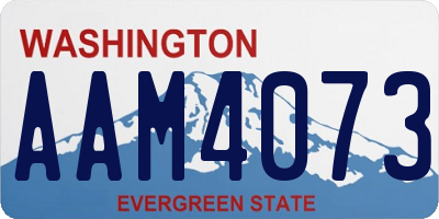 WA license plate AAM4073