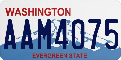 WA license plate AAM4075