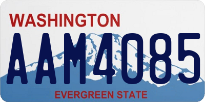WA license plate AAM4085
