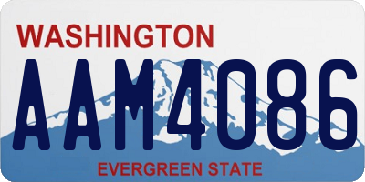 WA license plate AAM4086