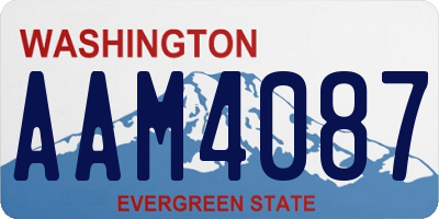 WA license plate AAM4087