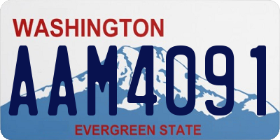 WA license plate AAM4091